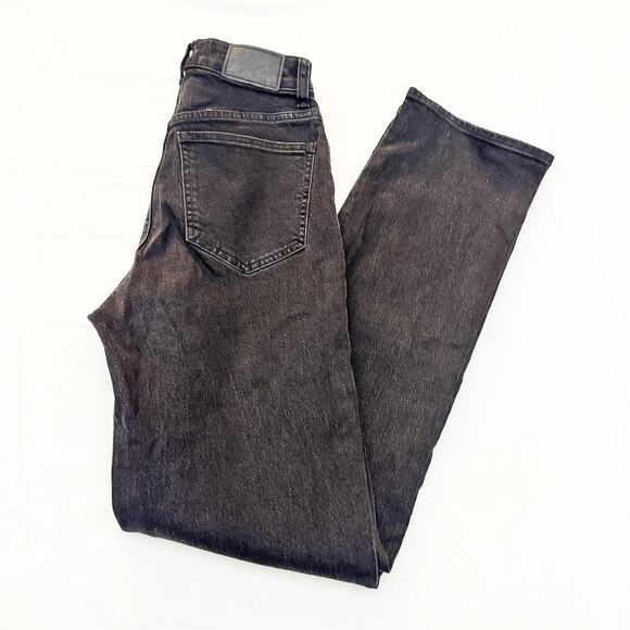 Madewell Curvy '90s Straight Black Denim Jeans Zip Fly Size 24 Tall - Picture 9 of 9